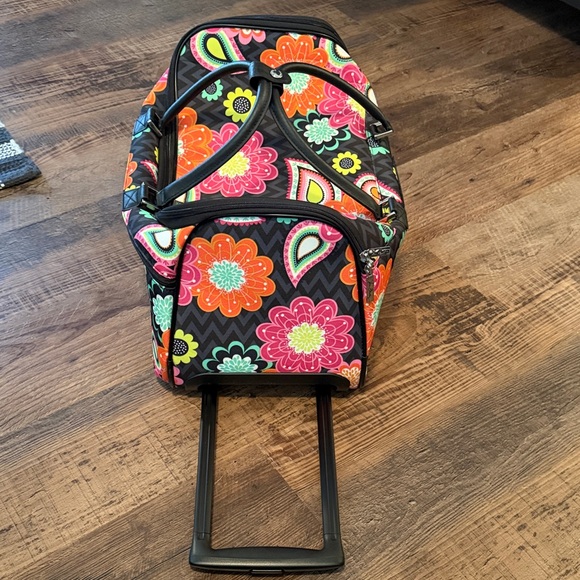 Vera Bradley Black and Multicolor Floral Travel Bag - Picture 3 of 6